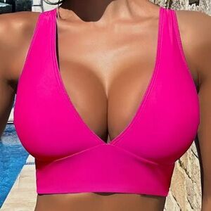💰 5/$20!!! SHEIN Hot Pink Bikini Top sz xl
